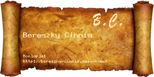 Bereszky Cinnia névjegykártya